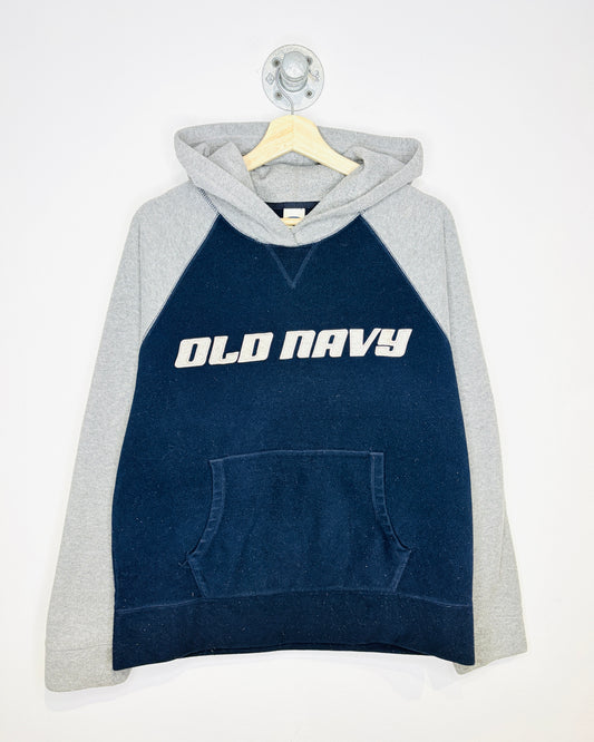 2000s Old Navy TwoTone Navy & Grey Fleece Hoodie