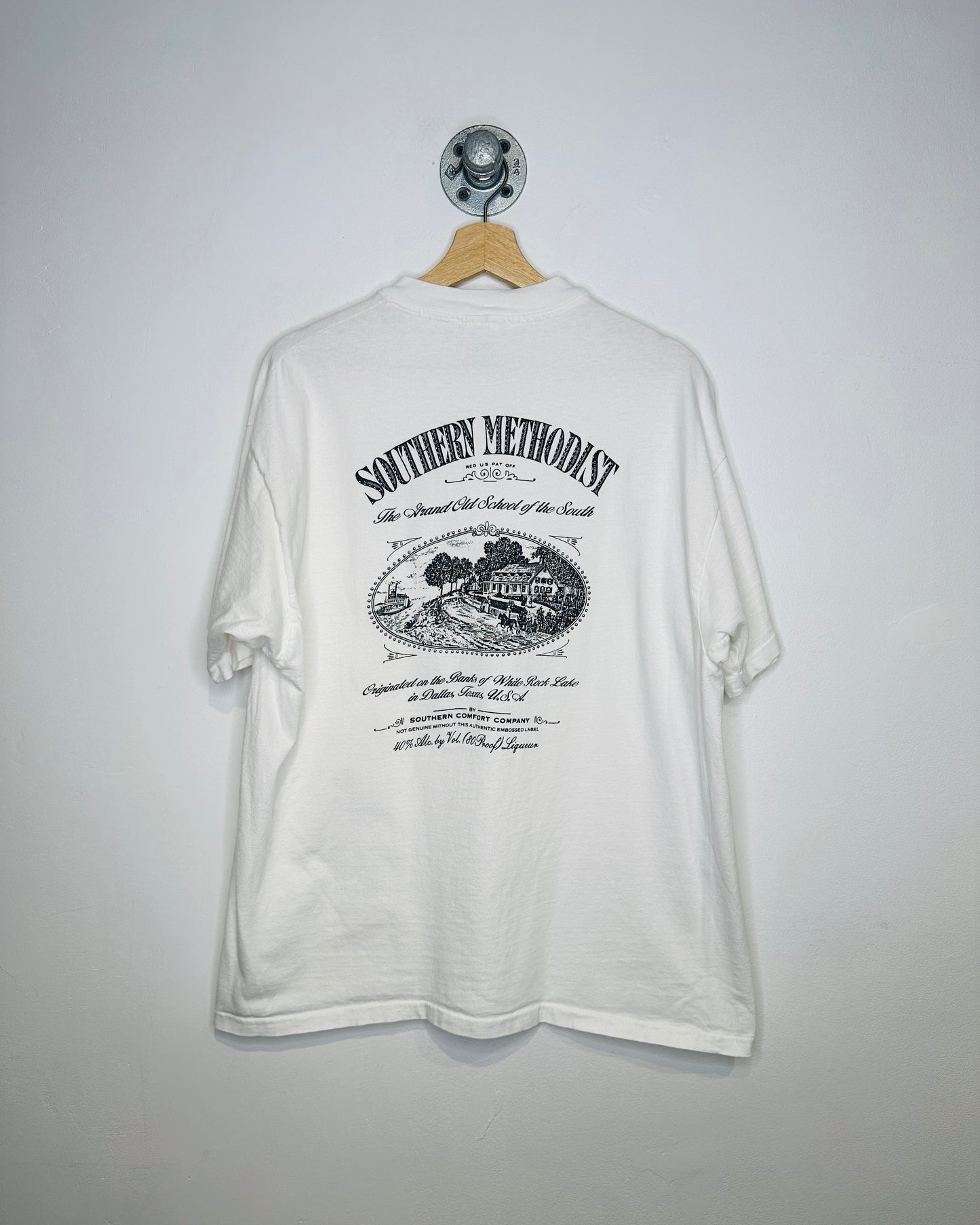 Vintage 1990s SMU The Grand Old School Of The South White Tee Shirt