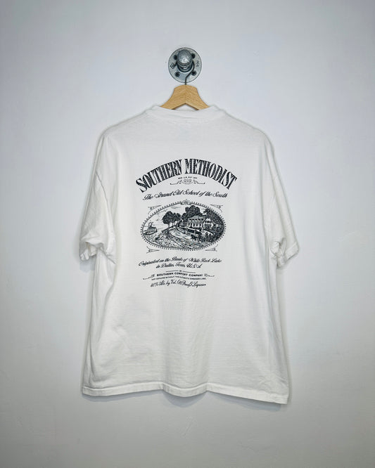 Vintage 1990s SMU The Grand Old School Of The South White Tee Shirt