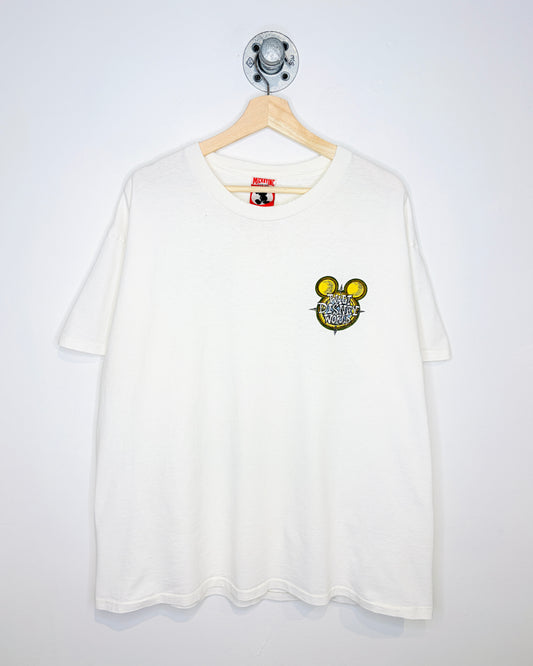 Vintage 1990s Walt Disney World Backpack Graphic White Tee Shirt