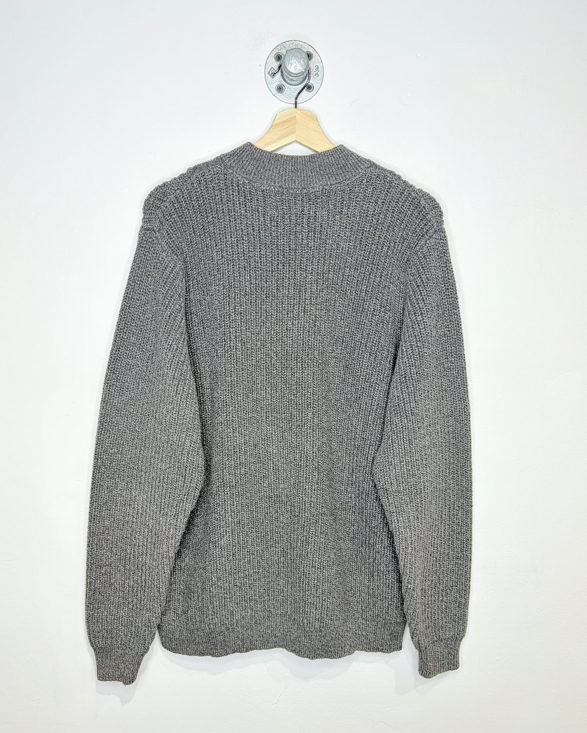 Vintage Eddie Bauer Pepper Grey 1/4 Button Sweater