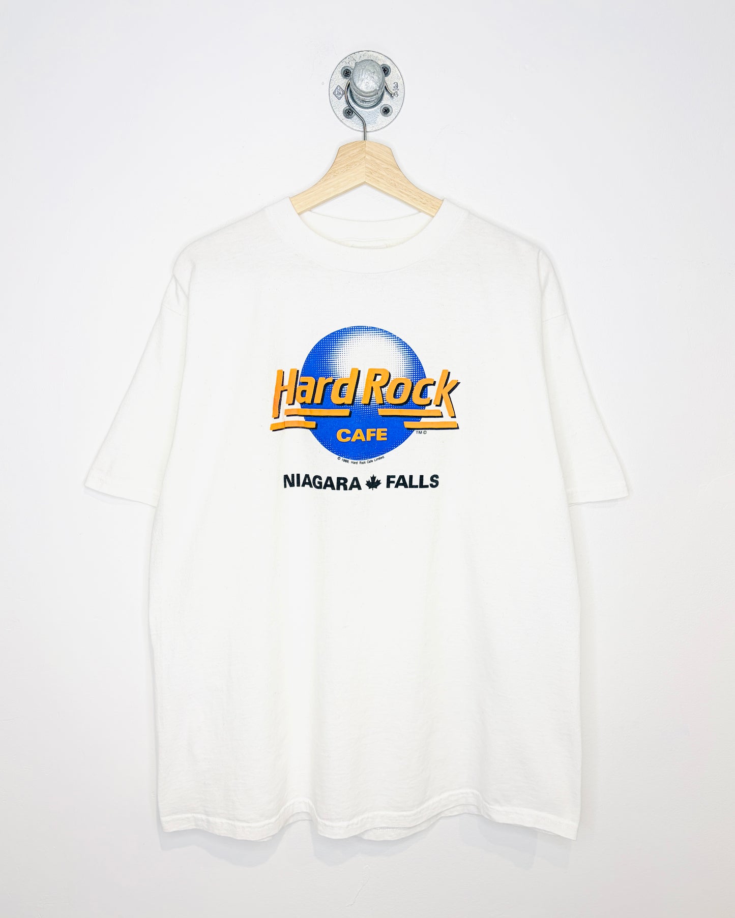 Vintage 1989 Hard Rock Cafe Niagara Falls White Tee Shirt