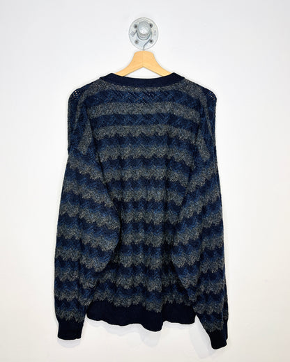 Vintage 90s Ash Creek Trading Navy Cardigan
