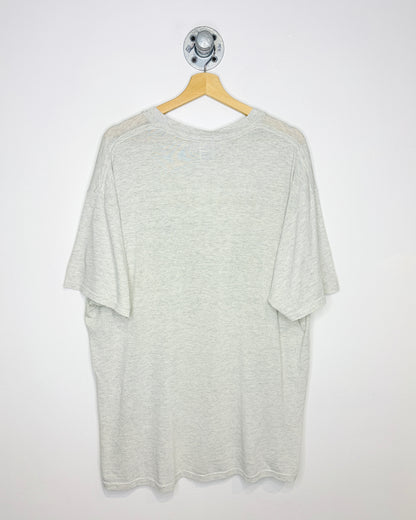 Vintage 90s Distressed “The Lawn Won” Paper Thin Grey Tee Shirt