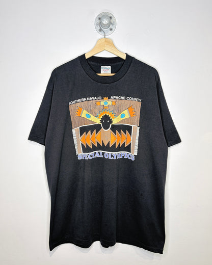 Vintage 90s Southern Navajo Special Olympics Black Tee Shirt