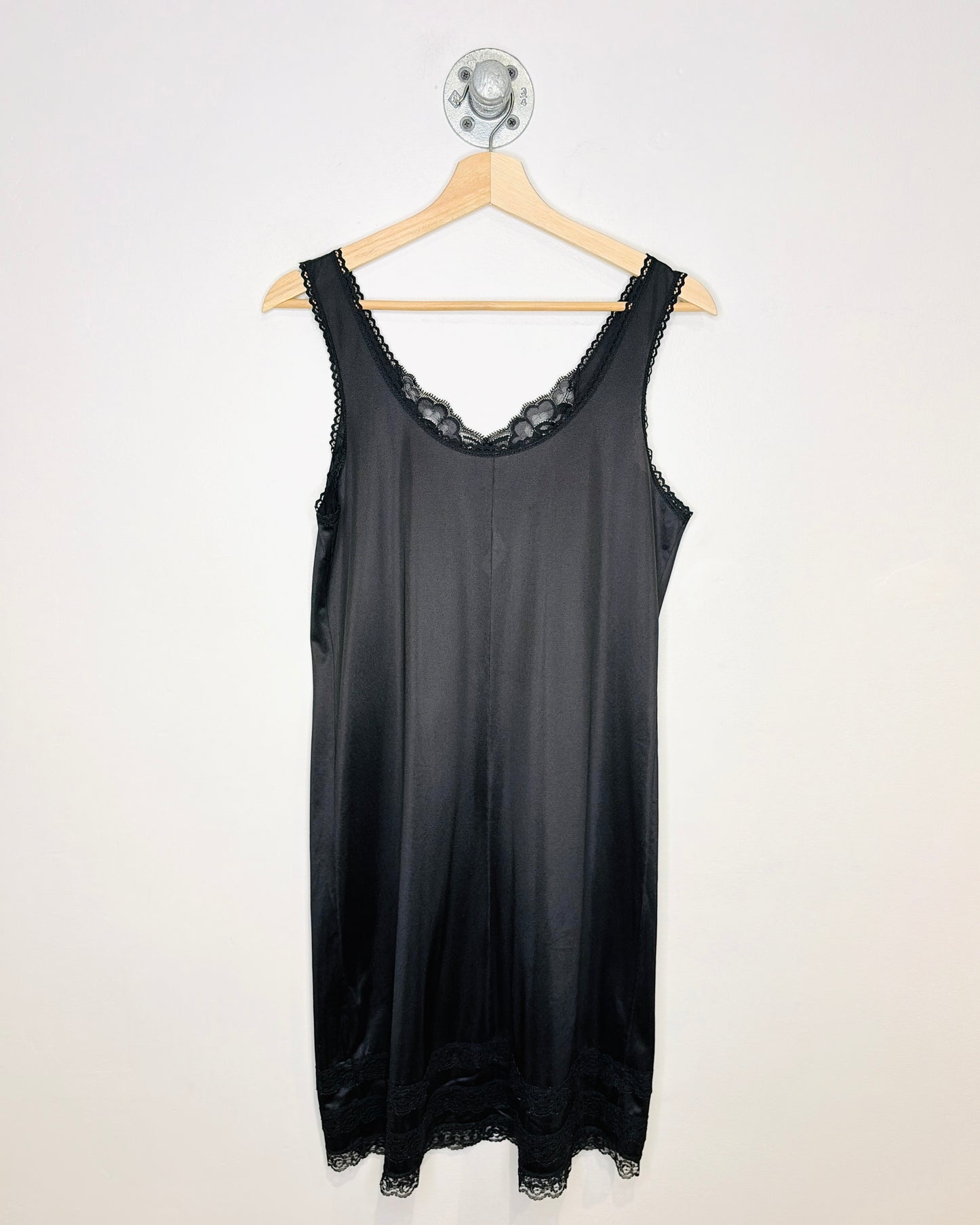 Vintage 90s Canadian-Made “Truly” Black Slip Dress