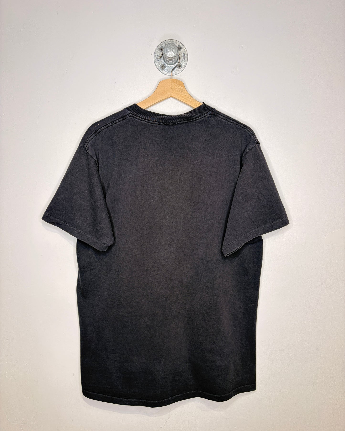 Vintage 90s Tultex Blank Faded Black Pocket Tee Shirt