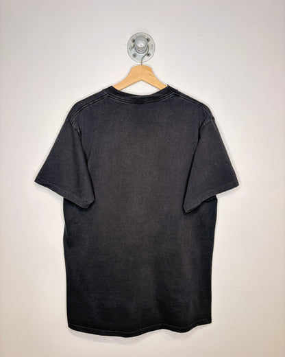 Vintage 90s Tultex Blank Faded Black Pocket Tee Shirt