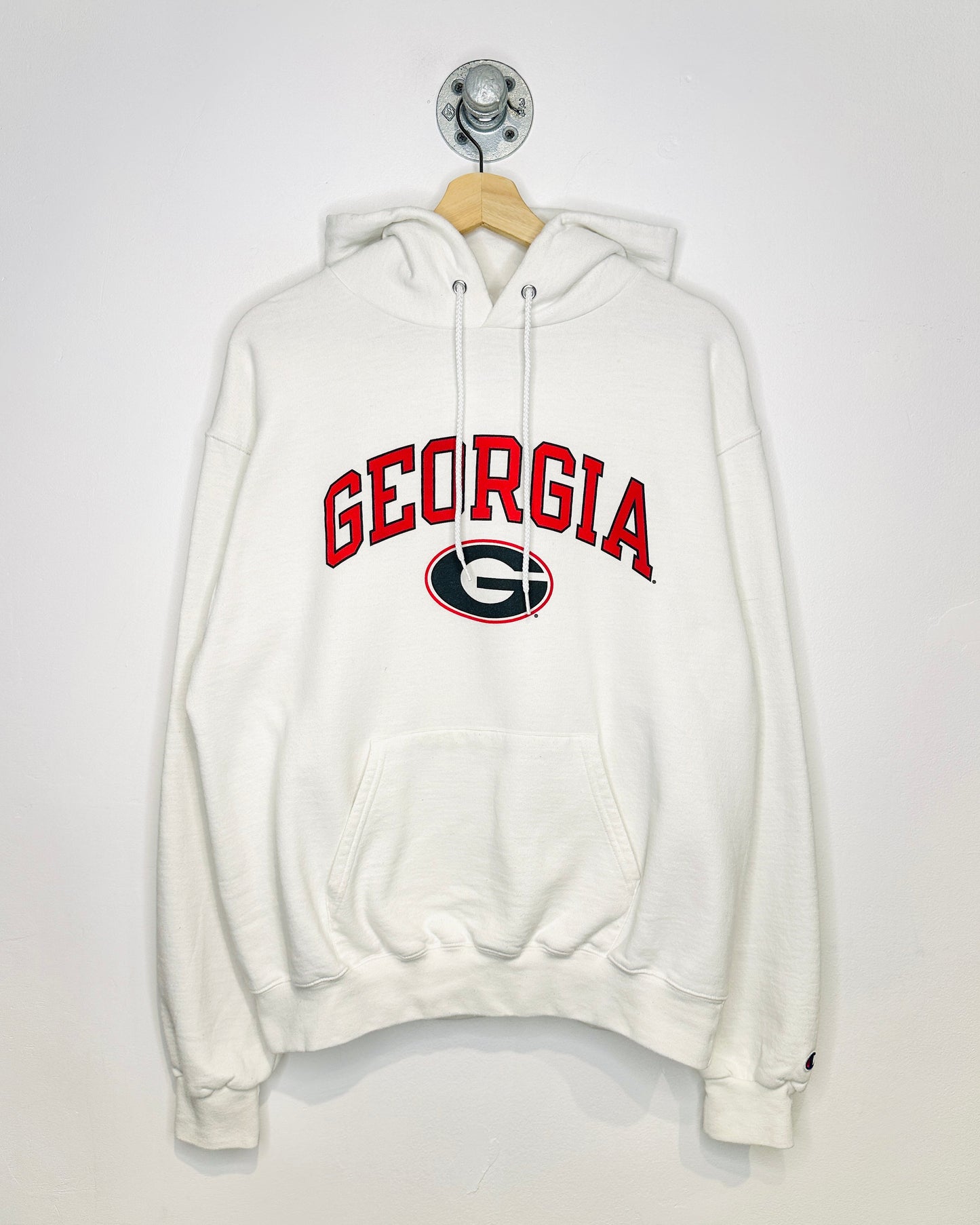 2000s Champion Georgia White Boxy Hoodie