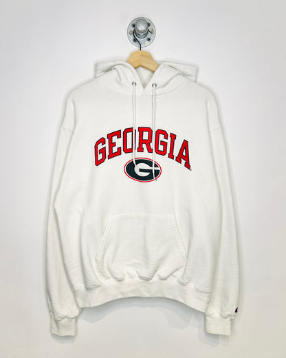 2000s Champion Georgia White Boxy Hoodie