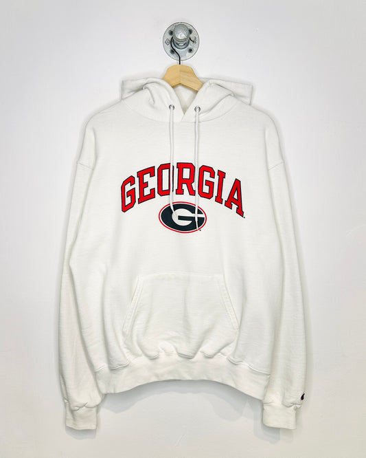 2000s Champion Georgia White Boxy Hoodie
