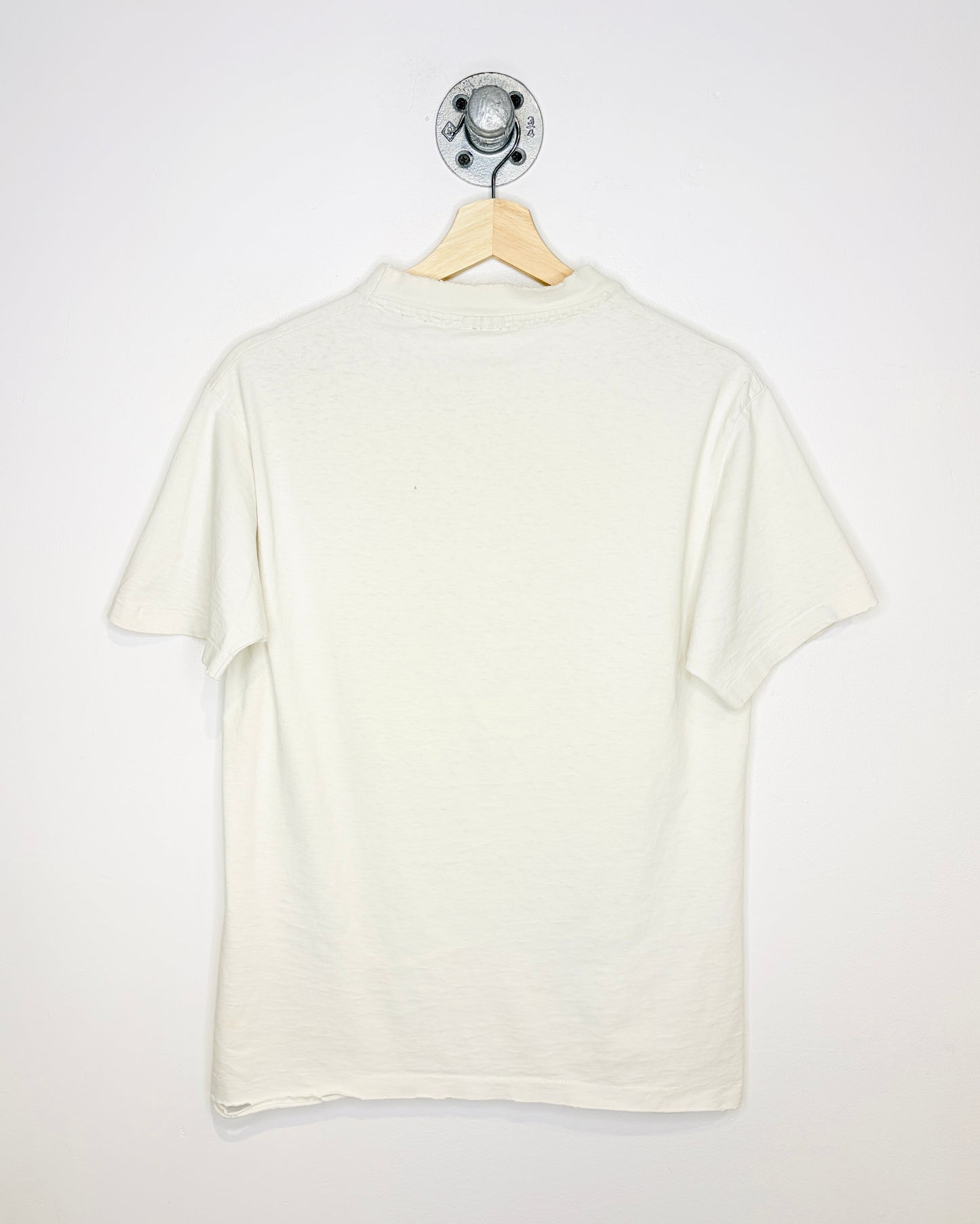 Vintage 90s Distressed Faster Colour White Tee Shirt