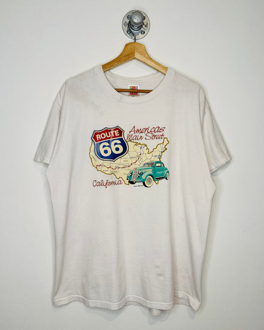 Vintage Route 66 California Thrashed White Tee Shirt