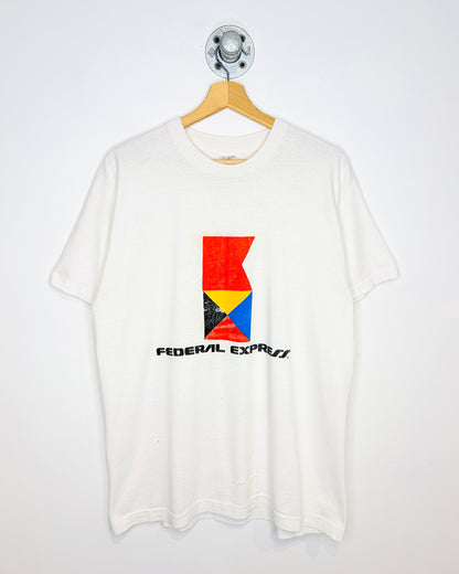 Vintage 90s Federal Express White Tee Shirt