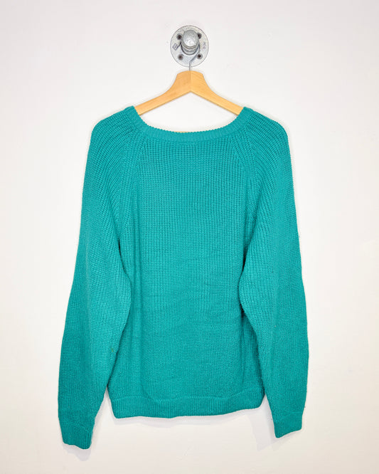Vintage 1990s Brittania Green Acrylic Sweater