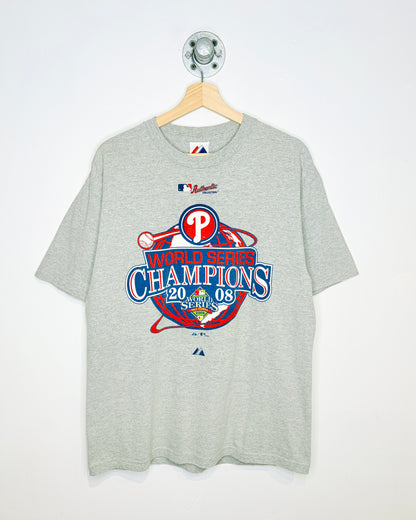 2008 Phillies World Series Champions Grey Tee Shirt