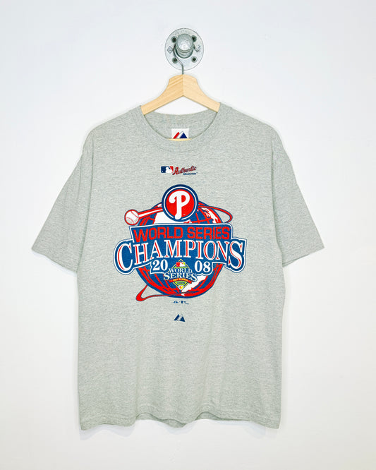 2008 Phillies World Series Champions Grey Tee Shirt
