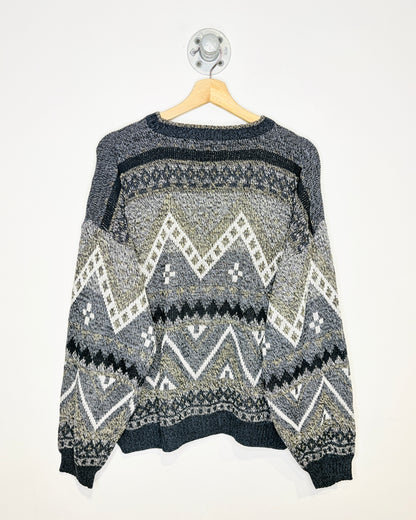 Vintage 90s Rue21 Abstract Earth Tone Sweater