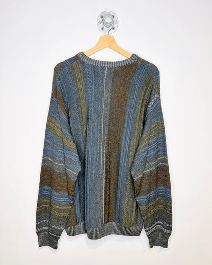 Vintage 1990s Cellinni Blue And Brown Tinted Acrylic Sweater