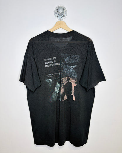 Vintage 90s British Aerospace Paper Thin Black Tee Shirt