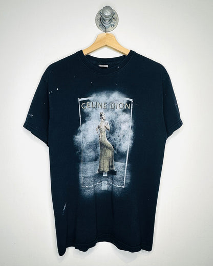 2000s Celine Dion Back On The Road Tour Black Tee Shirt