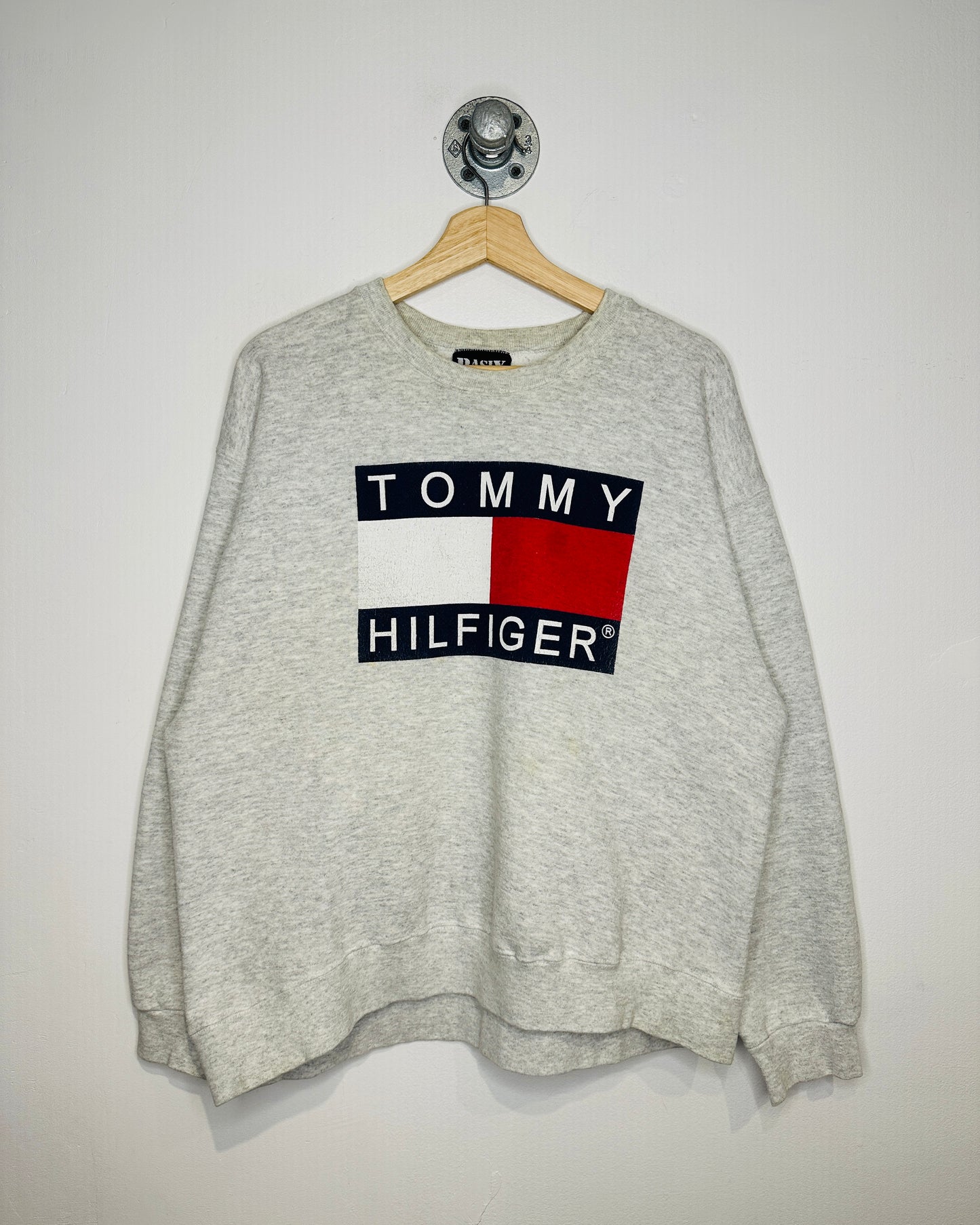Vintage 1990s Tommy Hilfiger Bootleg Grey Crewneck Sweatshirt