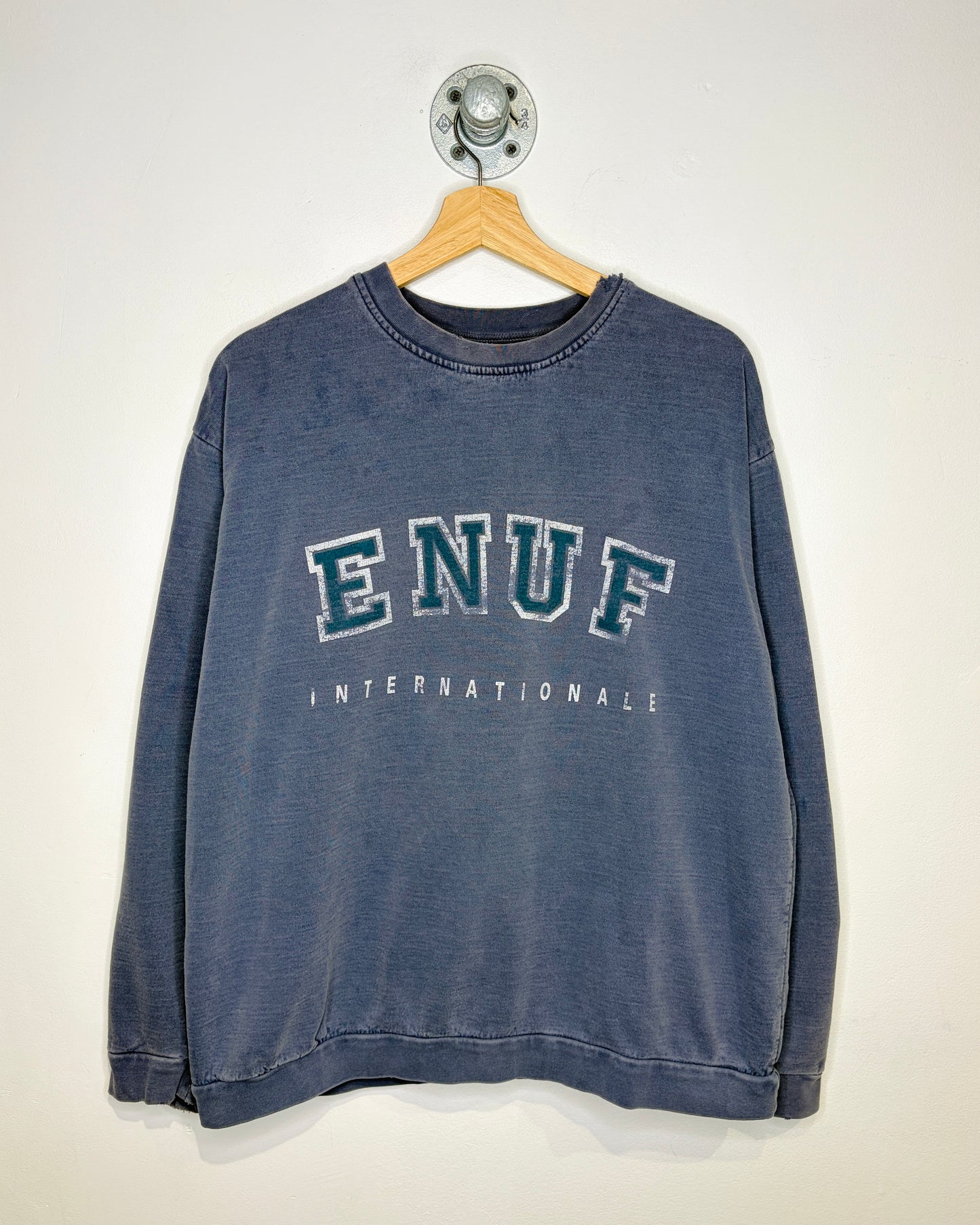 Vintage 90s ENUF Internationale Faded Slate Crewneck Sweatshirt