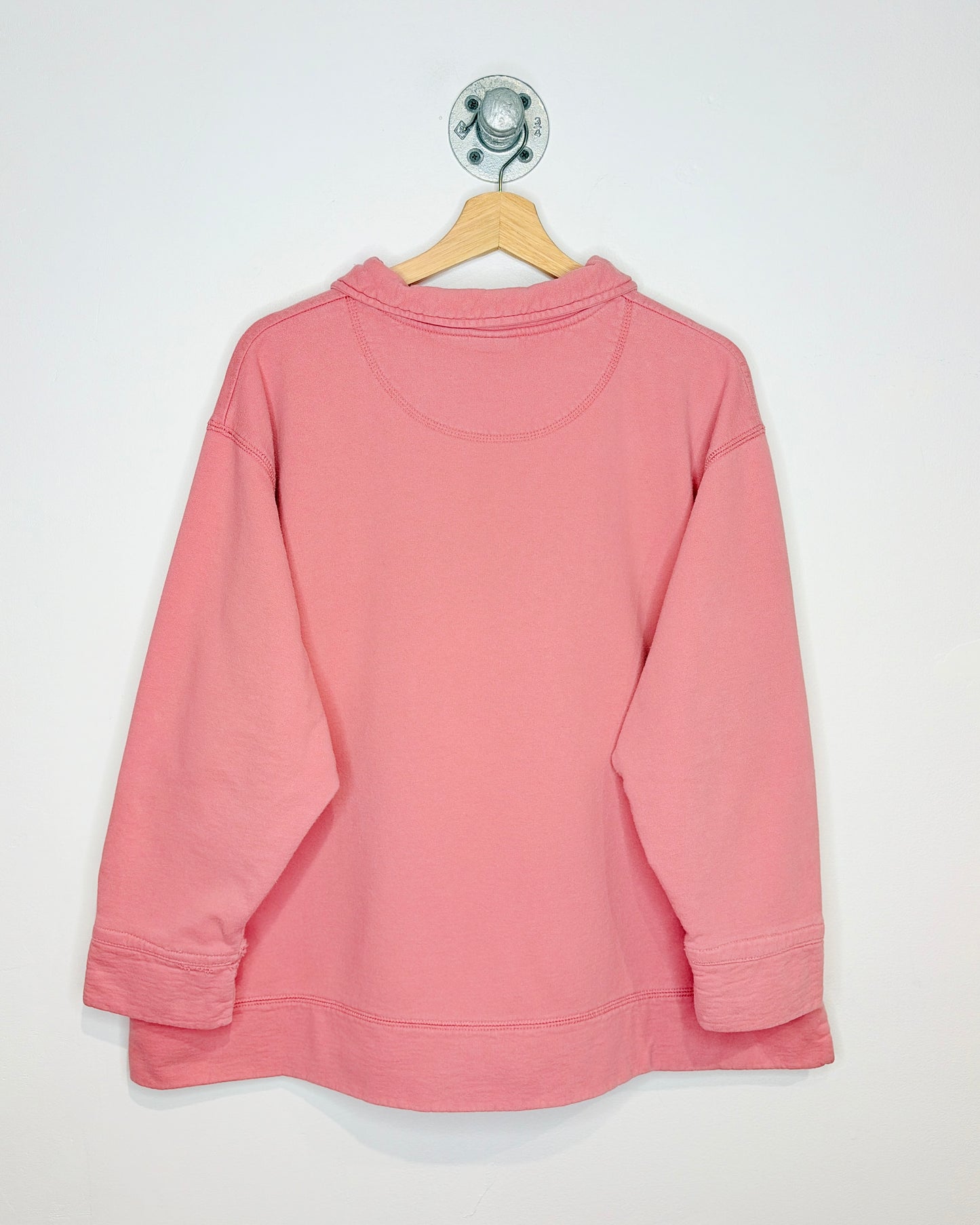 Vintage 90s Cotton Ginny Faded Pink 1/4 Zip Sweatshirt