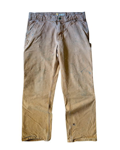 Carhartt Relaxed Fit Distressed Light Brown Washed Workwear Pants
