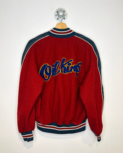 Vintage 2007 Roots Edmonton Oil Kings Wool And Leather Varsity Jacket