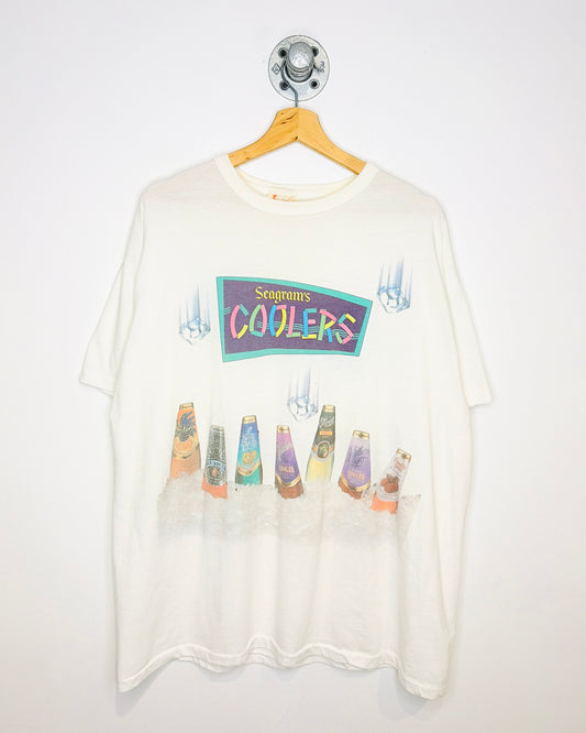 Vintage 80s Seagram’s Coolers Paper Thin White Promo Tee Shirt