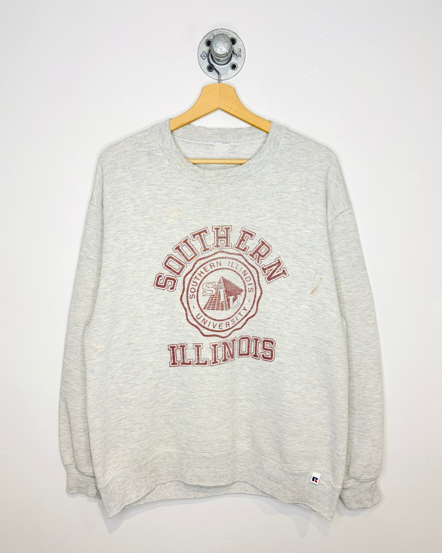 Vintage 1990s Southern Illinois Red And Grey Crewneck Sweatshirt