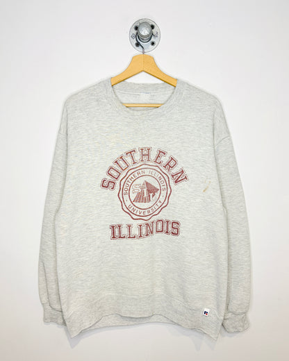 Vintage 1990s Southern Illinois Red And Grey Crewneck Sweatshirt