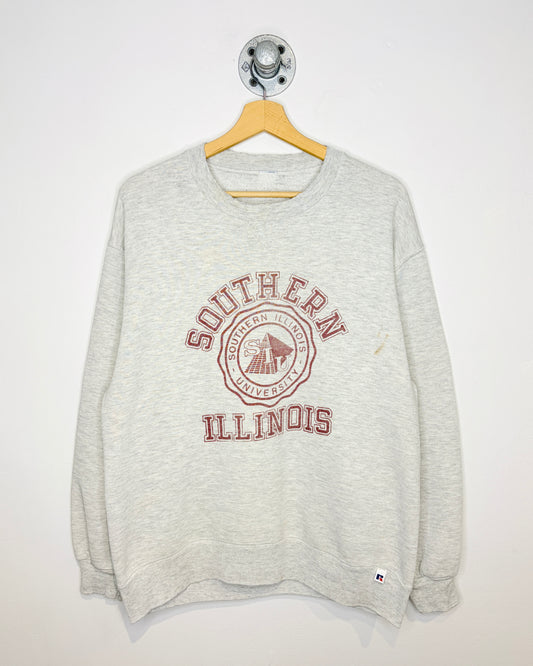 Vintage 1990s Southern Illinois Red And Grey Crewneck Sweatshirt