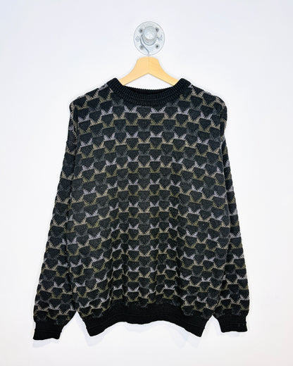 Vintage 90s Willow Bay Black Textured Knit Sweater