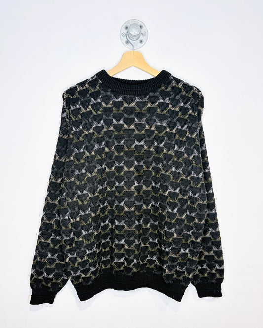 Vintage 90s Willow Bay Black Textured Knit Sweater
