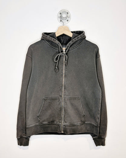 Brandy Melville Blank Faded Black Heavyweight Zip Up Hoodie