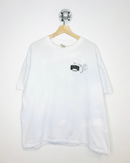 Vintage 90s/00s Edmonton Oilers Bank One White Tee Shirt