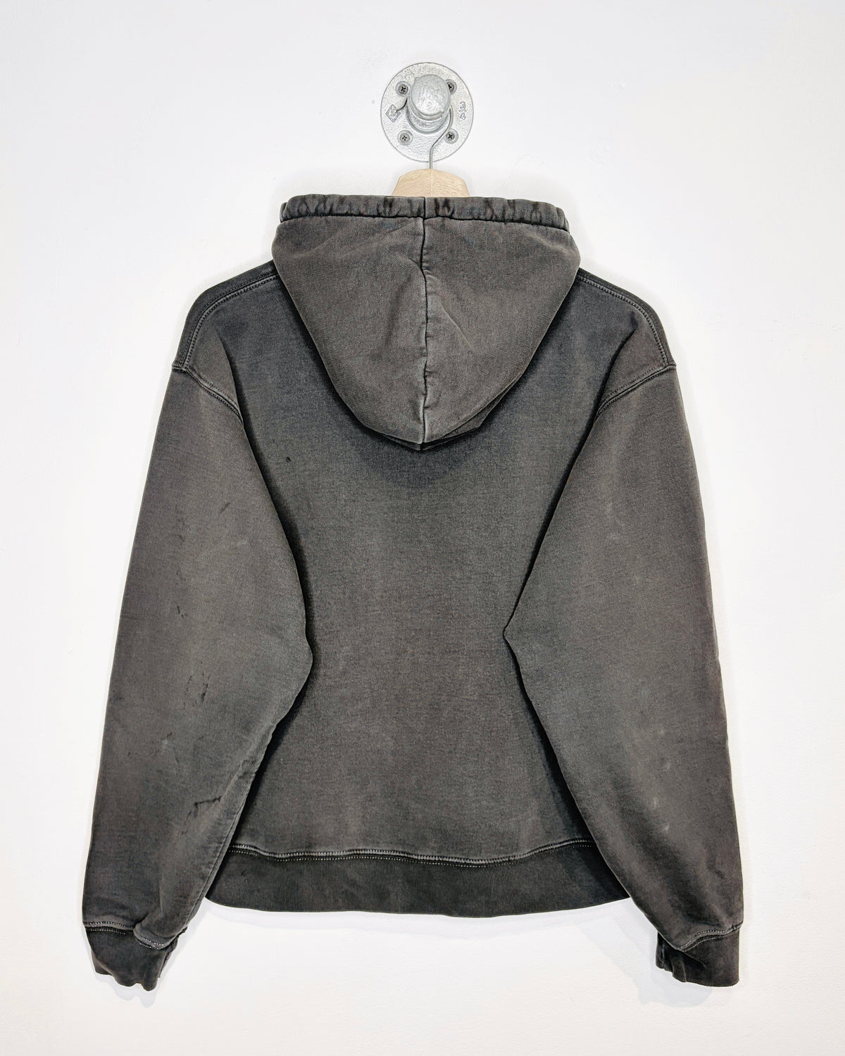 Brandy Melville Blank Faded Black Heavyweight Zip Up Hoodie