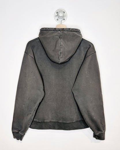Brandy Melville Blank Faded Black Heavyweight Zip Up Hoodie