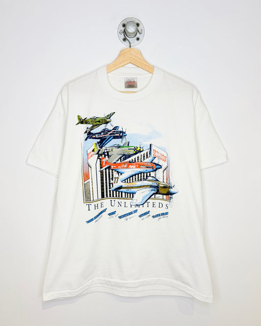 Vintage 90s “The Unlimiteds” Air Planes White Tee Shirt