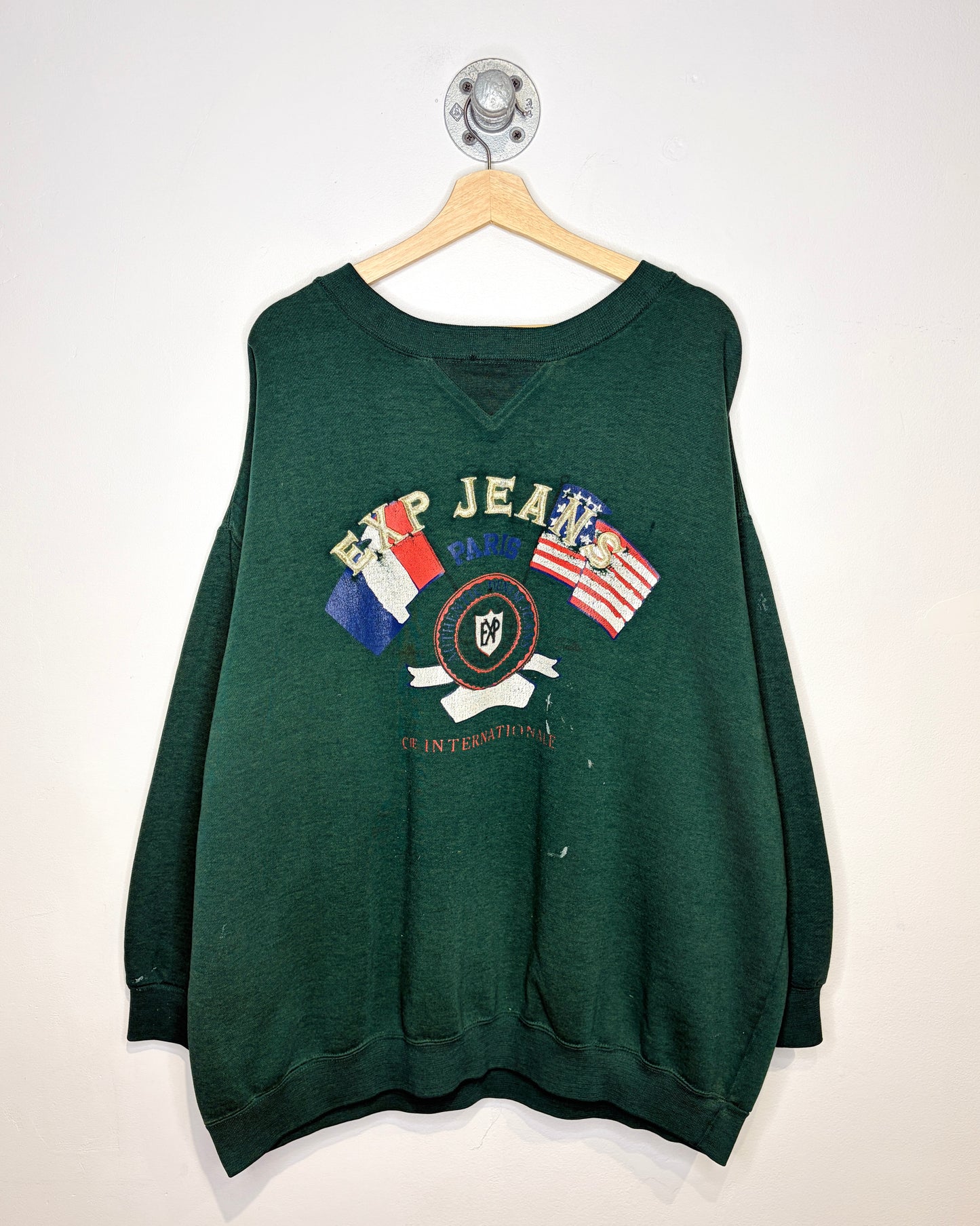 Vintage 1990s Exp Jeans Green Crewneck Sweatshirt