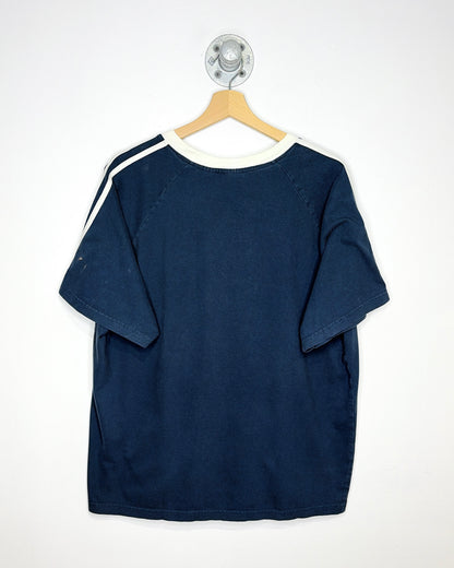 2000s Boxy Edmonton Oilers Navy & White Raglan Tee Shirt