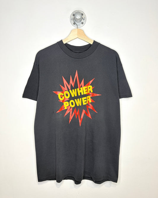 Vintage 90s Cowher Power Black Tee Shirt