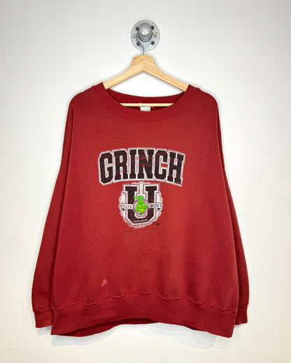 Vintage Grinch Whoville Deep Red Crewneck Sweatshirt