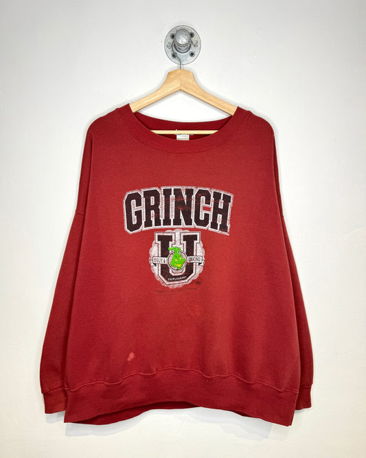 Vintage Grinch Whoville Deep Red Crewneck Sweatshirt