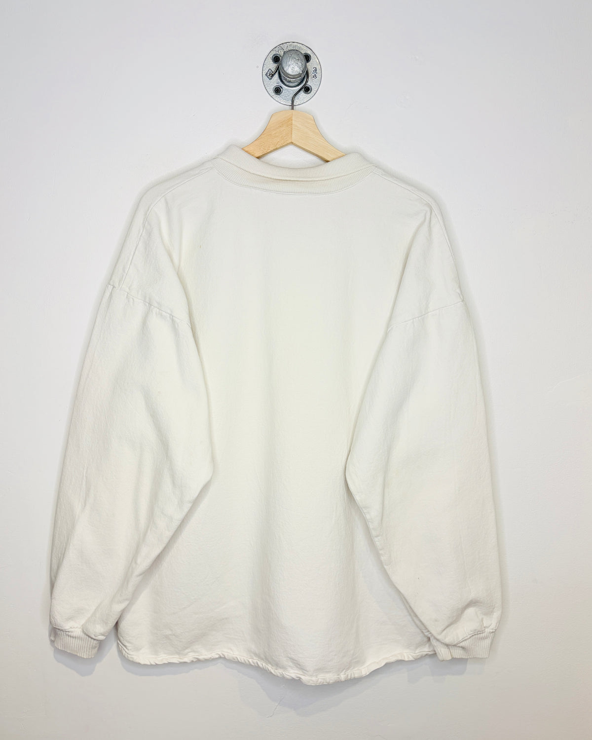 Vintage 1993 “Bad Hair Day, Huh?” White Collared Sweatshirt