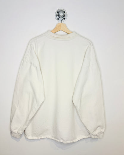 Vintage 1993 “Bad Hair Day, Huh?” White Collared Sweatshirt