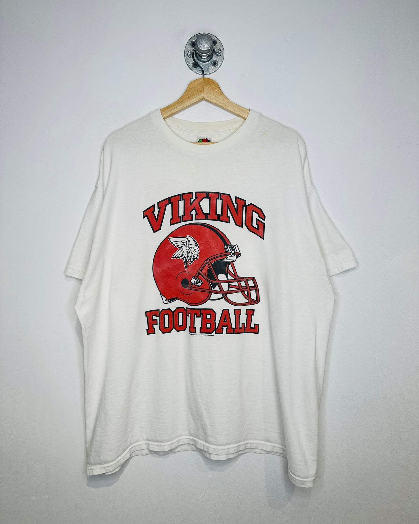 Vintage 2003 Viking Football White And Red Graphic Tee Shirt