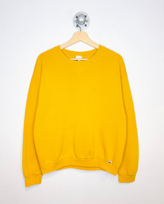 Vintage Russell Trojan Hockey Yellow Crewneck Sweatshirt